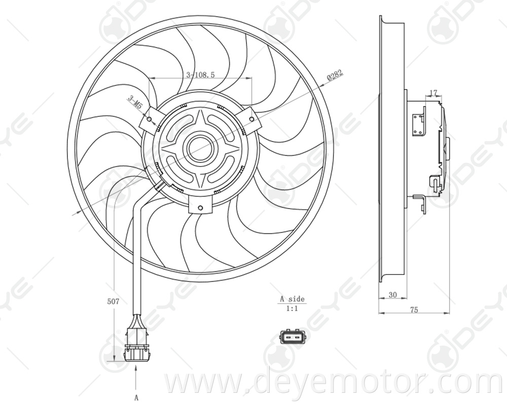 701959455AM 701959455C 12v dc radiator cooling fan for VW TRANSPORTER VW EUROVAN